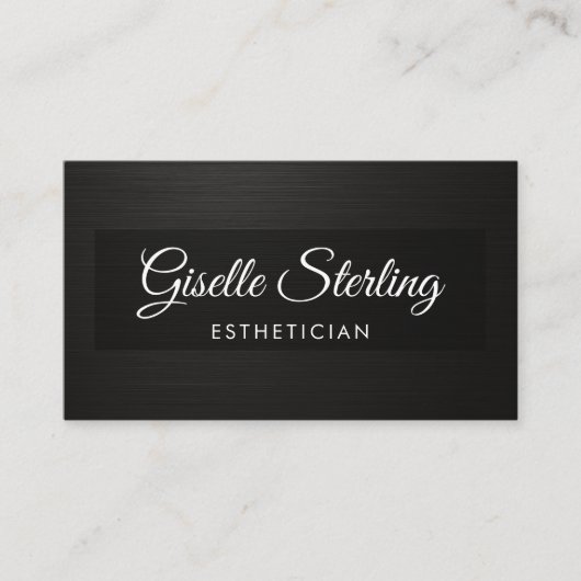 Esthetician QR Code Black Metallic Luxury  Visitekaartje (Voorkant)