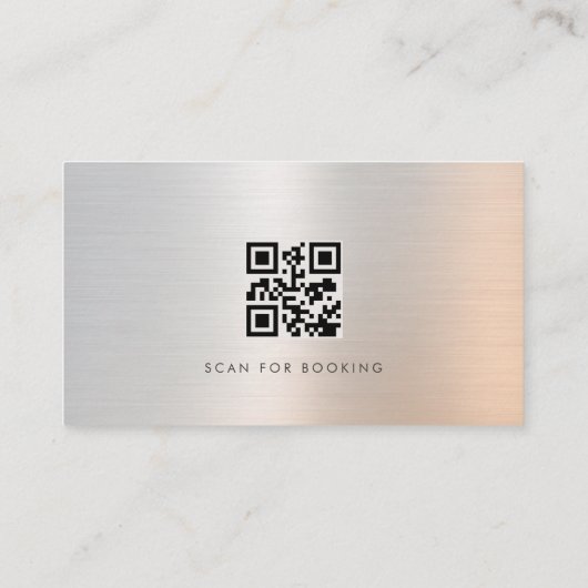 Esthetician QR Code Brushed Metal Visitekaartje (Achterkant)