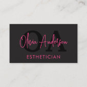 Esthetician QR Code Hot Pink Black Sociale Media Visitekaartje (Voorkant)