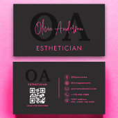 Esthetician QR Code Hot Pink Black Sociale Media Visitekaartje