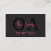 Esthetician QR Code Hot Pink Black Sociale Media Visitekaartje (Voorkant)