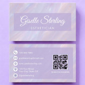 Esthetician QR Code Iridescent Pastel Opal Visitekaartje