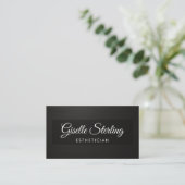 Esthetician QR-code zwart metalic luxe Visitekaartje (Staand voorkant)