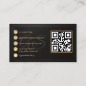 Esthetician QR-code zwart metalic luxe Visitekaartje (Achterkant)