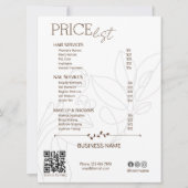 Esthetician Service prijslijst Bohemian Scan Me Kaart (Voorkant)