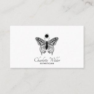 Esthetician Skincare Butterfly Logo Visitekaartje