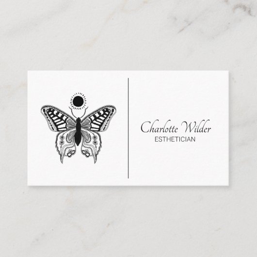 Esthetician Skincare Butterfly Logo Visitekaartje (Voorkant)