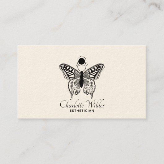 Esthetician Skincare Butterfly Logo Visitekaartje (Voorkant)