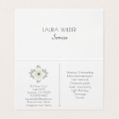 Esthetician Skincare Floral Logo Visitekaartje (Binnenkant ongevouwen)