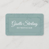 Esthetician Teal Green Floral Visitekaartje (Voorkant)