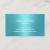 Esthetician Turquoise Script Skincare Salon SPA Visitekaartje (Achterkant)