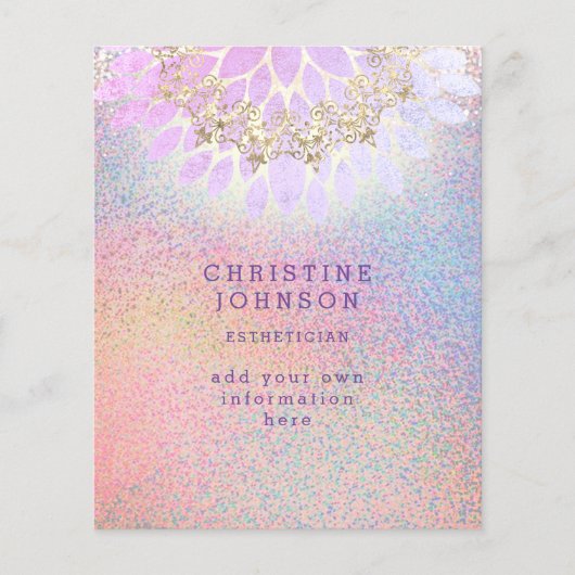 esthetician valrainbow cocontter glitter flyer (Voorkant)