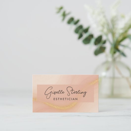 Esthetician Watercolor QR Code Visitekaartje (Staand voorkant)