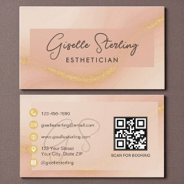 Esthetician Watercolor QR Code Visitekaartje