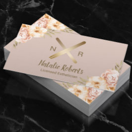 Esthetician Wax Stick Twezzer Floral Blush Visitekaartje
