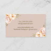 Esthetician Wax Stick Twezzer  Floral Blush Visitekaartje (Achterkant)