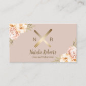 Esthetician Wax Stick Twezzer  Floral Blush Visitekaartje (Voorkant)