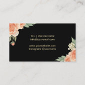 Esthetician Wax Stick & Twezzer Logo Classy Floral Visitekaartje (Achterkant)