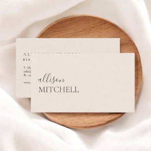 Esthetician Wellness Spa Script Minimal Ivoor Visitekaartje