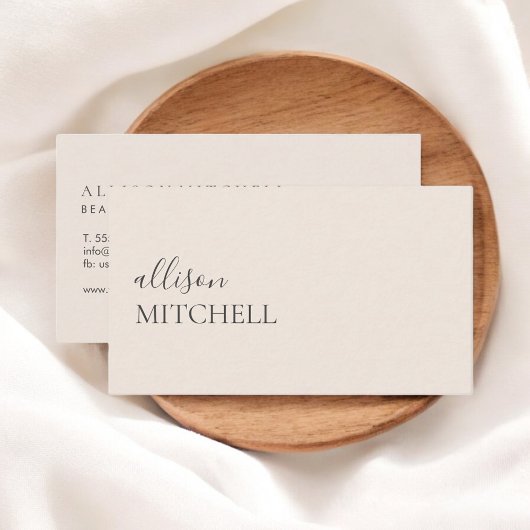 Esthetician Wellness Spa Script Minimal Ivoor Visitekaartje