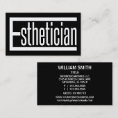 Esthetician woord zwart en wit Visitekaartje (Voorkant / Achterkant)