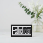 Esthetician woord zwart en wit Visitekaartje (Staand voorkant)