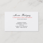 Estheticien Beauty Skincare visitekaartjes (Achterkant)