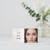 Estheticien Boho Beauty Aangepaste Foto Visitekaartje (Staand voorkant)