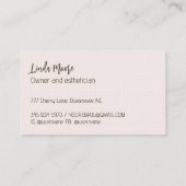 Estheticien Boho Beauty Aangepaste Foto Visitekaartje (Achterkant)