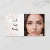 Estheticien Boho Beauty Aangepaste Foto Visitekaartje (Voorkant)