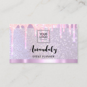 estheticien lak nagels Hair QR-code Logo Roze drup Visitekaartje