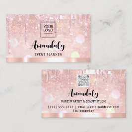 estheticien Lash Nails Hair QR Code Logo Drip Visitekaartje