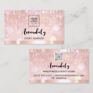 estheticien Lash Nails Hair QR Code Logo Drip Visitekaartje