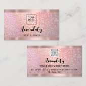 estheticien Lash Nails Hair QR CodeLogo Roos Roze Visitekaartje (Voorkant / Achterkant)