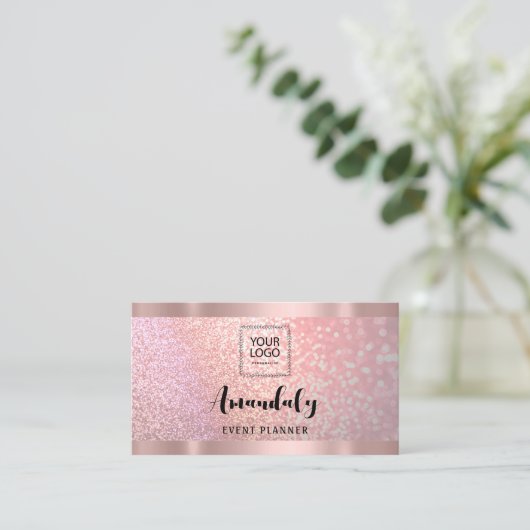 estheticien Lash Nails Hair QR CodeLogo Roos Roze Visitekaartje (Staand voorkant)