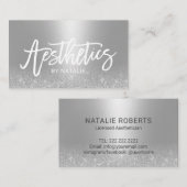 Estheticien Modern Silver esthetica Visitekaartje (Voorkant / Achterkant)