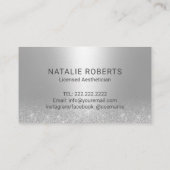 Estheticien Modern Silver esthetica Visitekaartje (Achterkant)