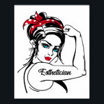 estheticien Rosie de Riveter omhoog Poster<br><div class="desc">Deze grappige estheticus ontwerpt shows "estheticus" Het is geweldig voor moederdag of Valentijnsdag.</div>