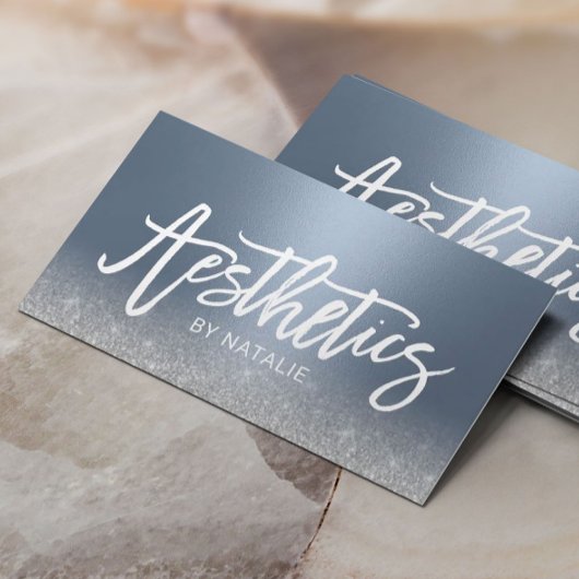 Estheticien-usty Blue Silver esthetics Visitekaartje