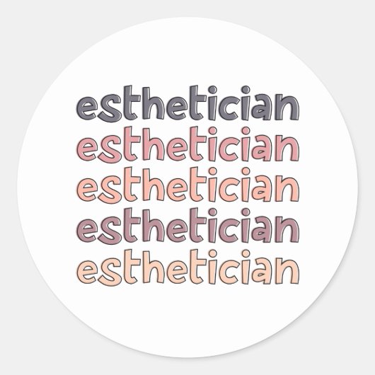 Estheticiste Cosmetoloog Beauticicien Cute Ronde Sticker (Voorkant)