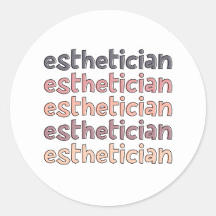 Estheticiste Cosmetoloog Beauticicien Cute Ronde Sticker