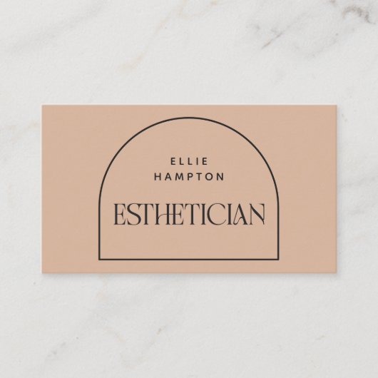 Estheticiste minimalist Blush Arch Beauty Cosmetic Visitekaartje (Voorkant)