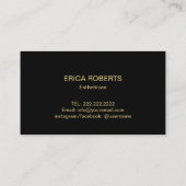 Estheticiste voor Skin Care Gold Script Elegant Visitekaartje (Achterkant)