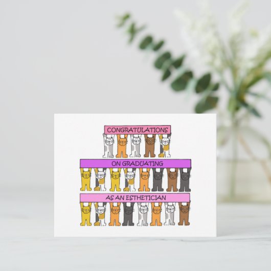 Estheticus Afstuderen Gefeliciteerd Briefkaart (Staand voorkant)