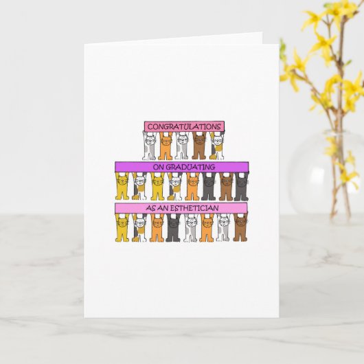 Estheticus Afstuderen Gefeliciteerd Kaart (Gele Bloem)