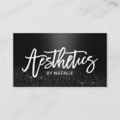 estheticus Black Glitter Skincare esthetisch Visitekaartje (Voorkant)