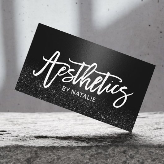 estheticus Black Glitter Skincare esthetisch Visitekaartje