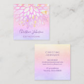 estheticus bloemenroze paarse vierkant vierkante visitekaartje (Voorkant / Achterkant)