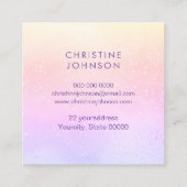 estheticus bloemenroze paarse vierkant vierkante visitekaartje (Achterkant)