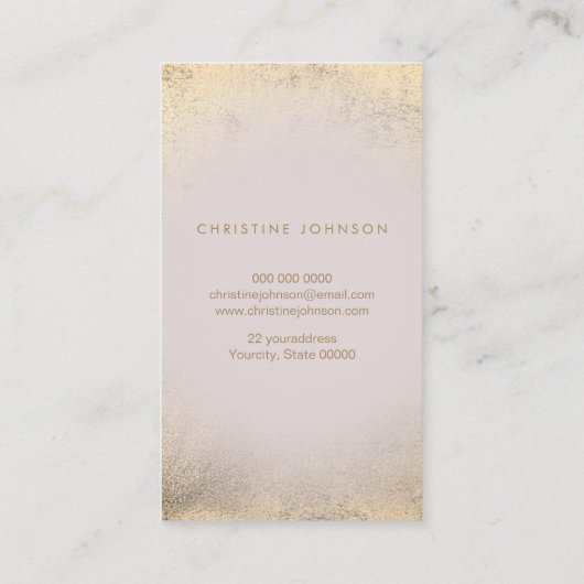 estheticus FAUX gouden folie koningin bij Visitekaartje (Achterkant)